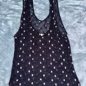 Black and Pink Lace Women's Top